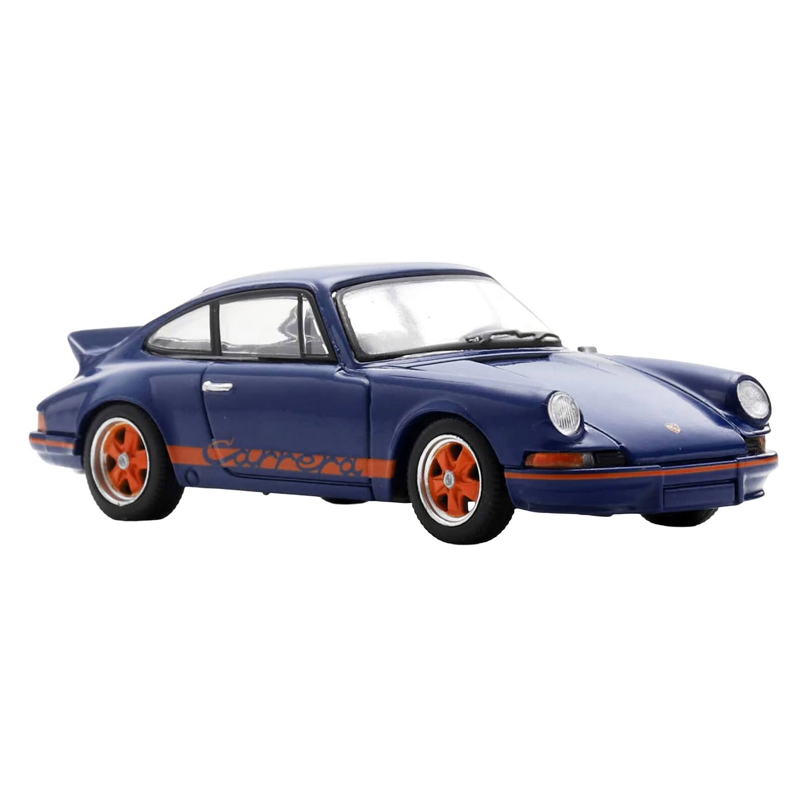 Alt View 2. Spark - 1973 Porsche 911 RS 2.7 Blue with Orange Stripes 1/64 Model Car by Spark.