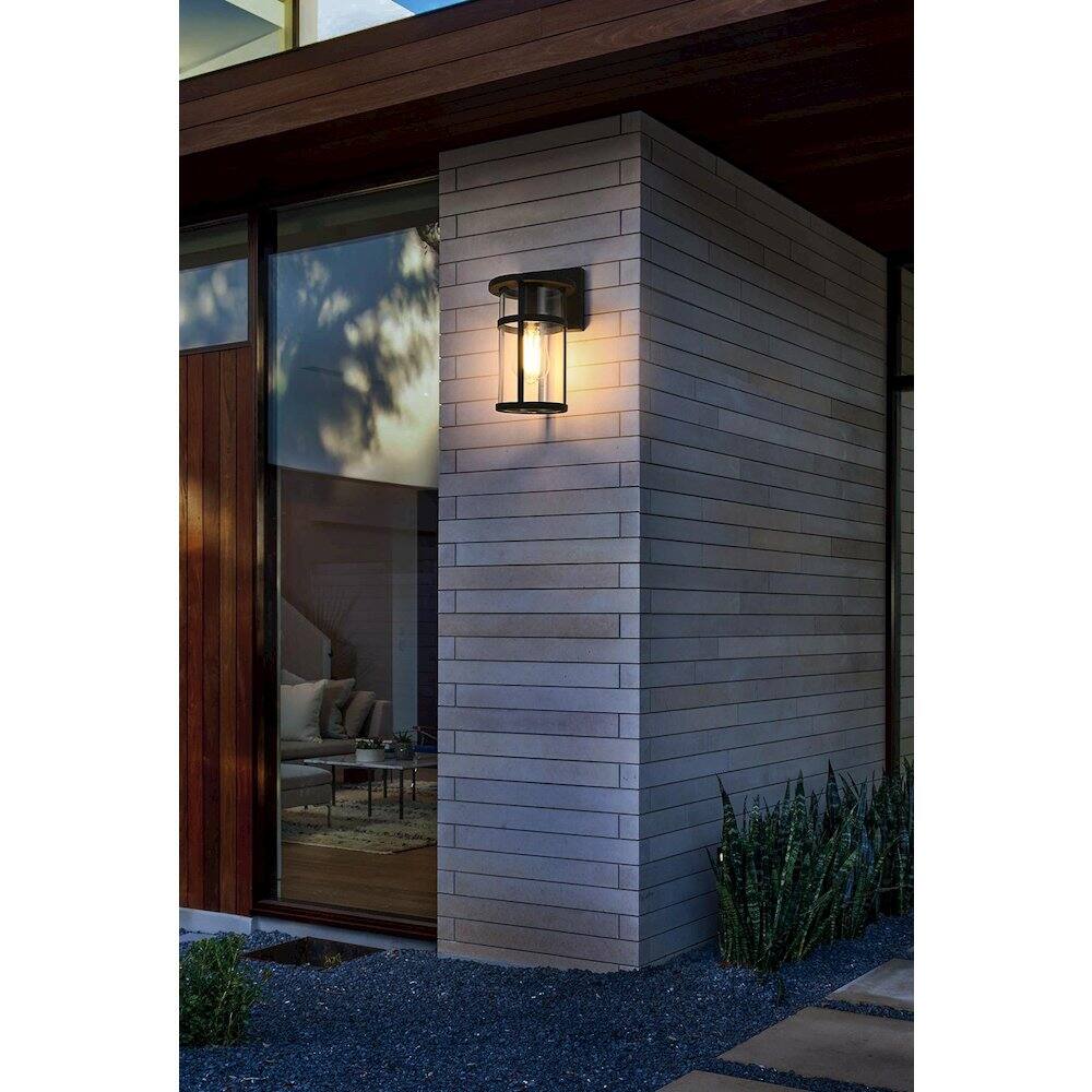 Alt View 4. Elegant Lighting - Henrik 6 Inch Outdoor Wall Sconce In Black - Black.