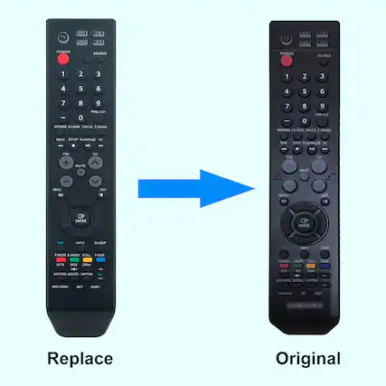 TV ENTE AB 5TB VE TV PVD1 CAR S VCR POWER SOURCE POWER SOURCE 1 2 3 1 2 3 4 5 6 4 5 6 7 8 9 PRE-CH | 0 ANTENNA CH MOR PAVCH E.SAVING 7 8 9 PRE-CH | 0 ANTENNA CHMMGA MCH .SAVING REW STOP PLEXPALISE FF - H - VOL CH + MUTE | REW STOP PLAX/PAUSE FF + + - VO CH MUTE . - CC - .. MENU 0n EXT MENU 1 XT O ENTER ENTER la INFO ELEEP PP NFO SLEEP F.MODE MODE STILL PSIZE MIS SKE CiNA [ AUTO PROD ADDIDES CAPTION CH FMODE SMOCE STILL PU2 MIS LA DNe I0: ALTTO PROG ADD/DEL CAPTION MA SET ESET SET RESAT
Replace Original