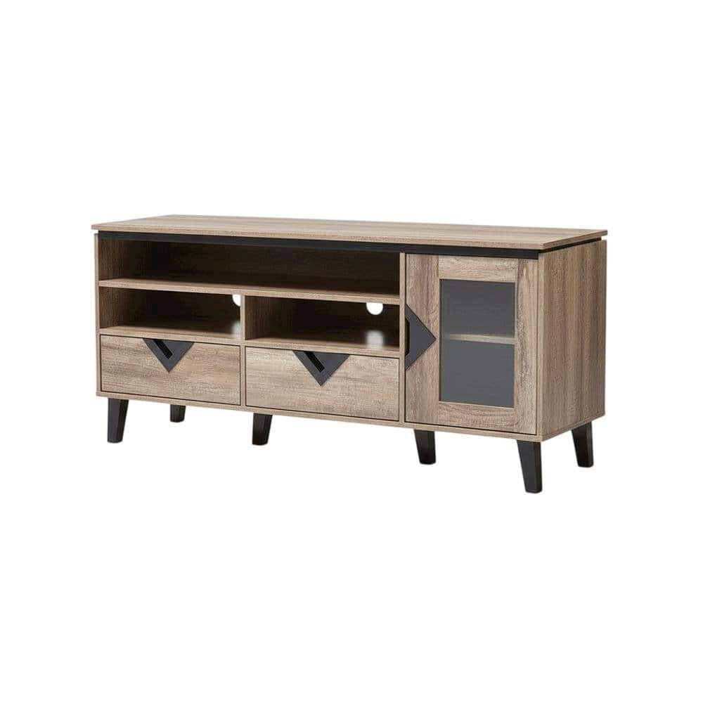 FurniFact - Light Wood TV Stand with Contemporary Design and Storage Space - Brown price history on PriceWatchPro
