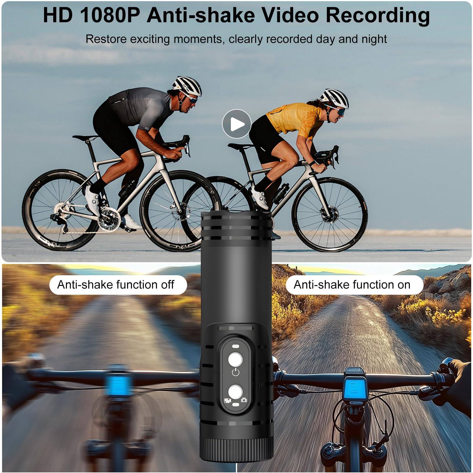 HD 1080P Anti-shake Video Recording  
Restore exciting moments, clearly recorded day and night  

Anti-shake function off  
Anti-shake function on