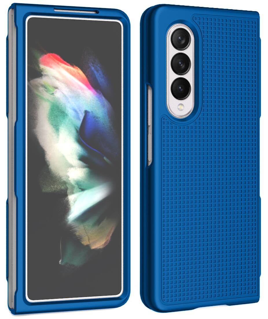 Alt View 2. Nakedcellphone - Slim Hard Case for Samsung Galaxy Z Fold 3 - Blue.