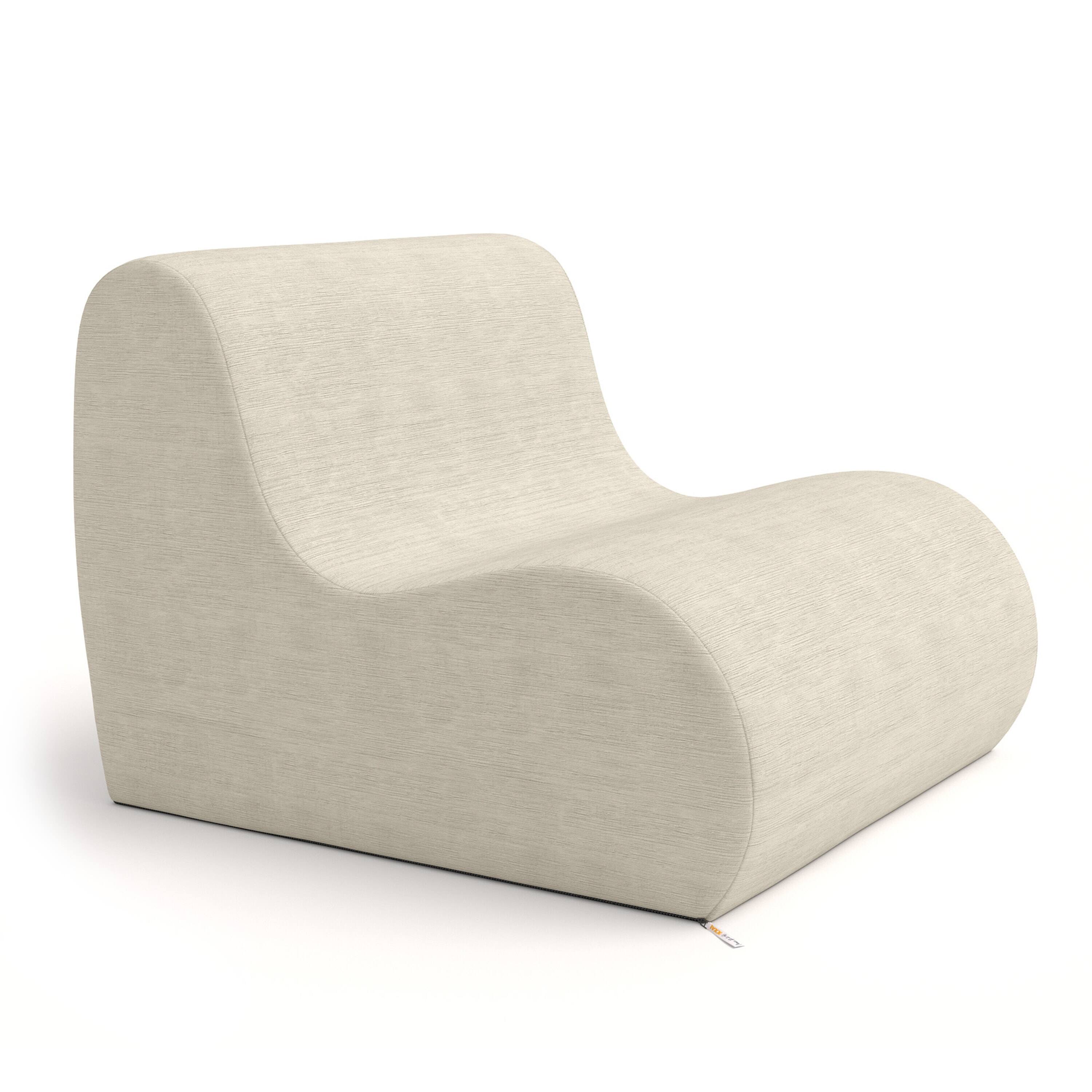 Alt View 2. Jaxx - Jaxx Uptown Large Modern Armless Accent Chair, Ivory - Ivory.