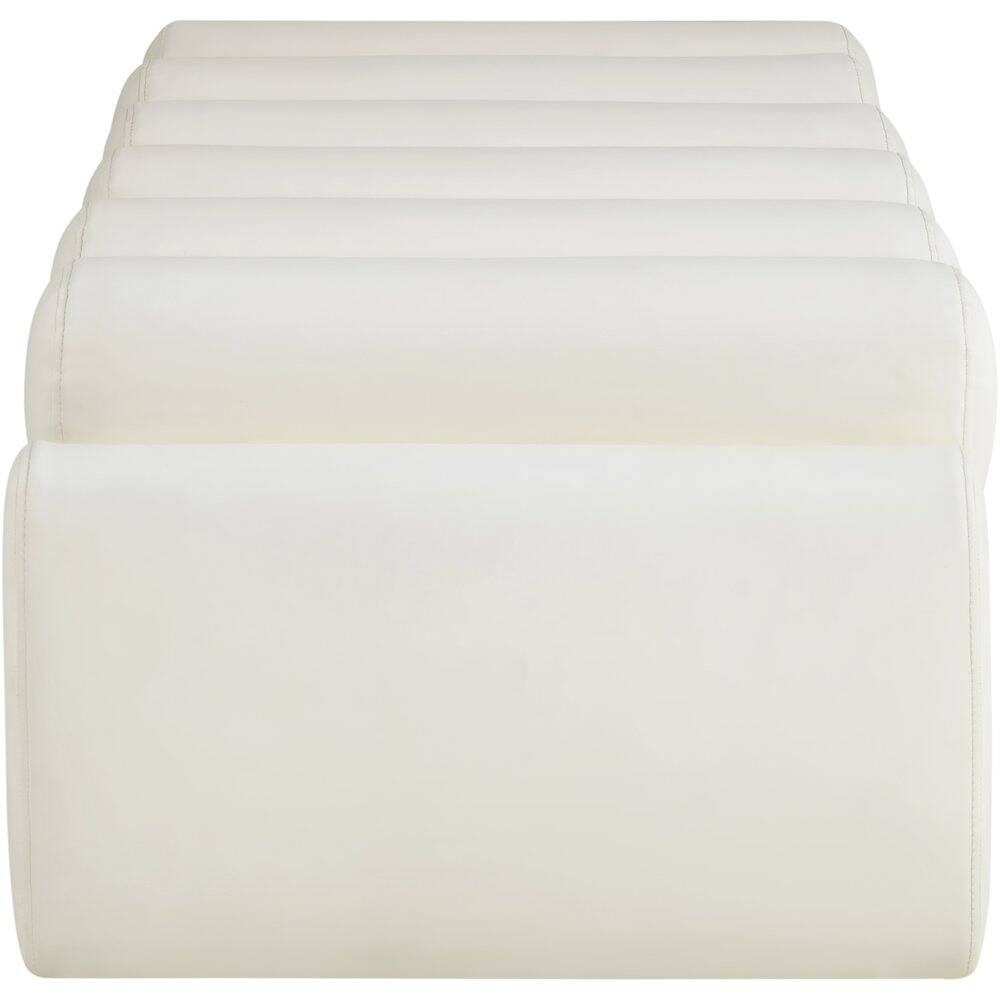 Alt View 3. Meridian Furniture - Rumble Cream Vegan Leather Bench - Beige.