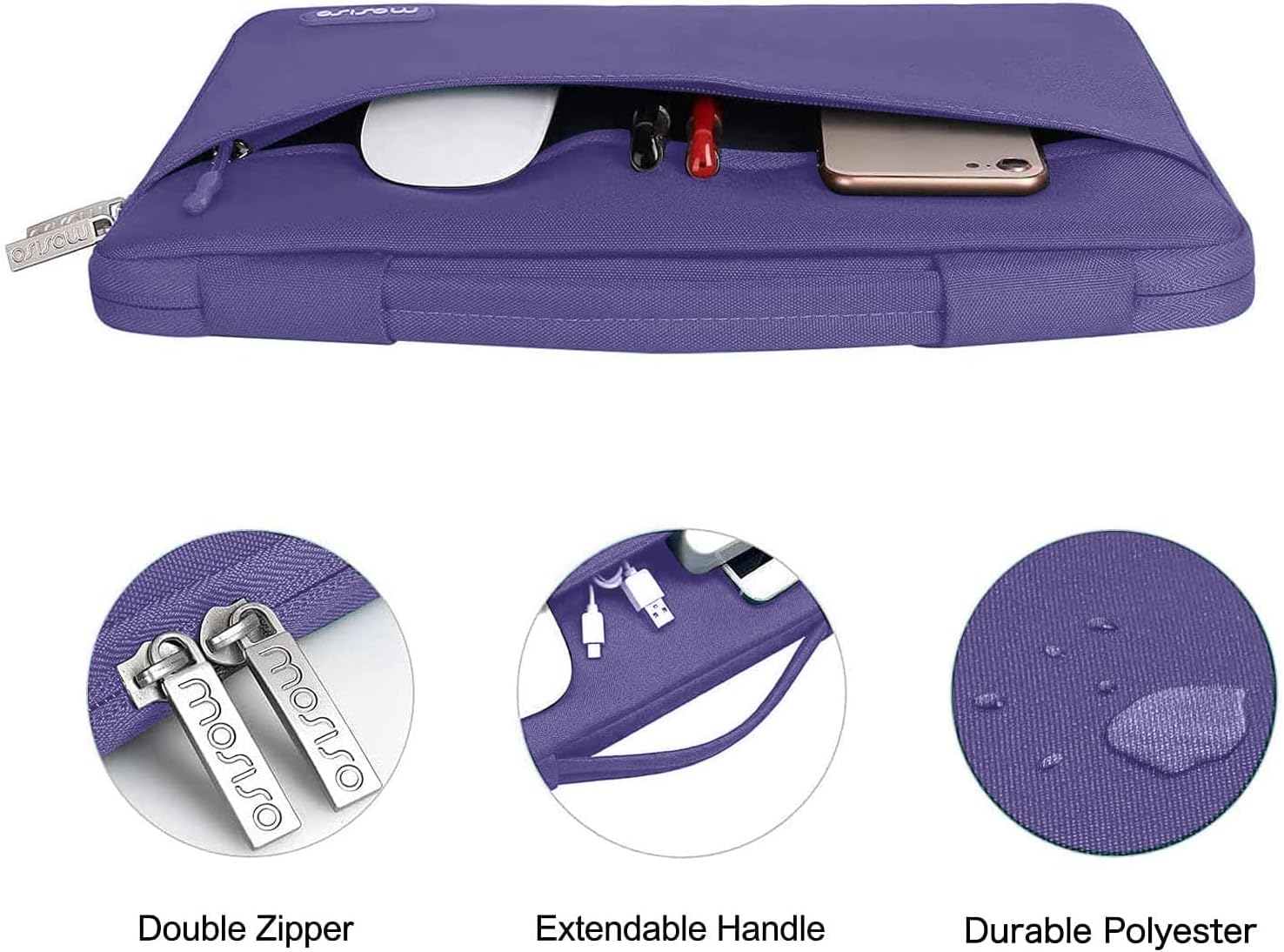 - Double Zipper
- Extendable Handle
- Durable Polyester