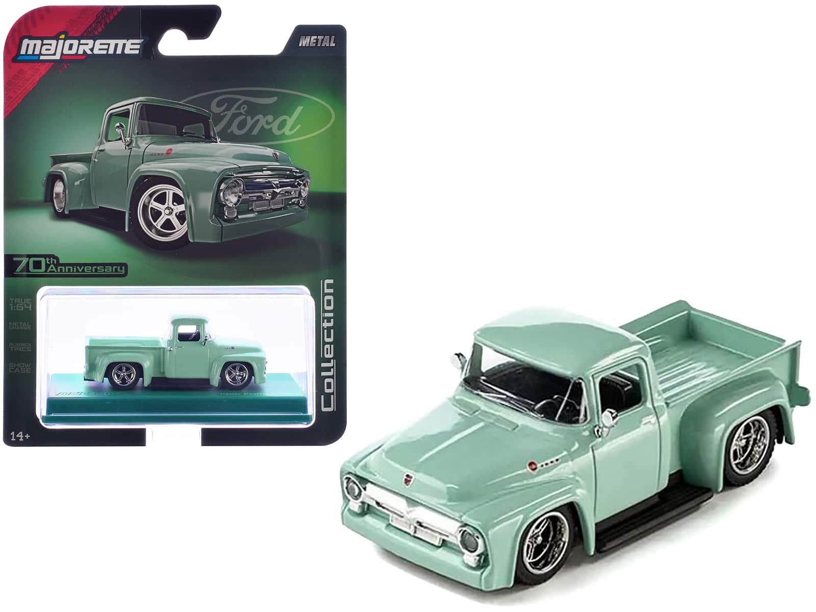 "1956 Ford F-100 Pickup Truck Light Green ""Collection"" Series 1/64 Diecast Model Car by Majorette" price history on PriceWatchPro