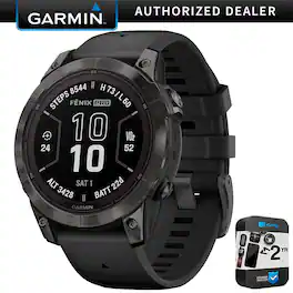 Garmin - fenix 7 Pro Sapphire Solar GPS Smartwatch Built-in Flashlight + 2 Year Warranty - Carbon Gray DLC Titanium - (2023)