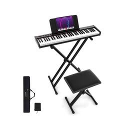 Ecooso - 61-Key Portable Electronic Keyboard Piano Set with Stand and Stool, Digital Beginner Kit