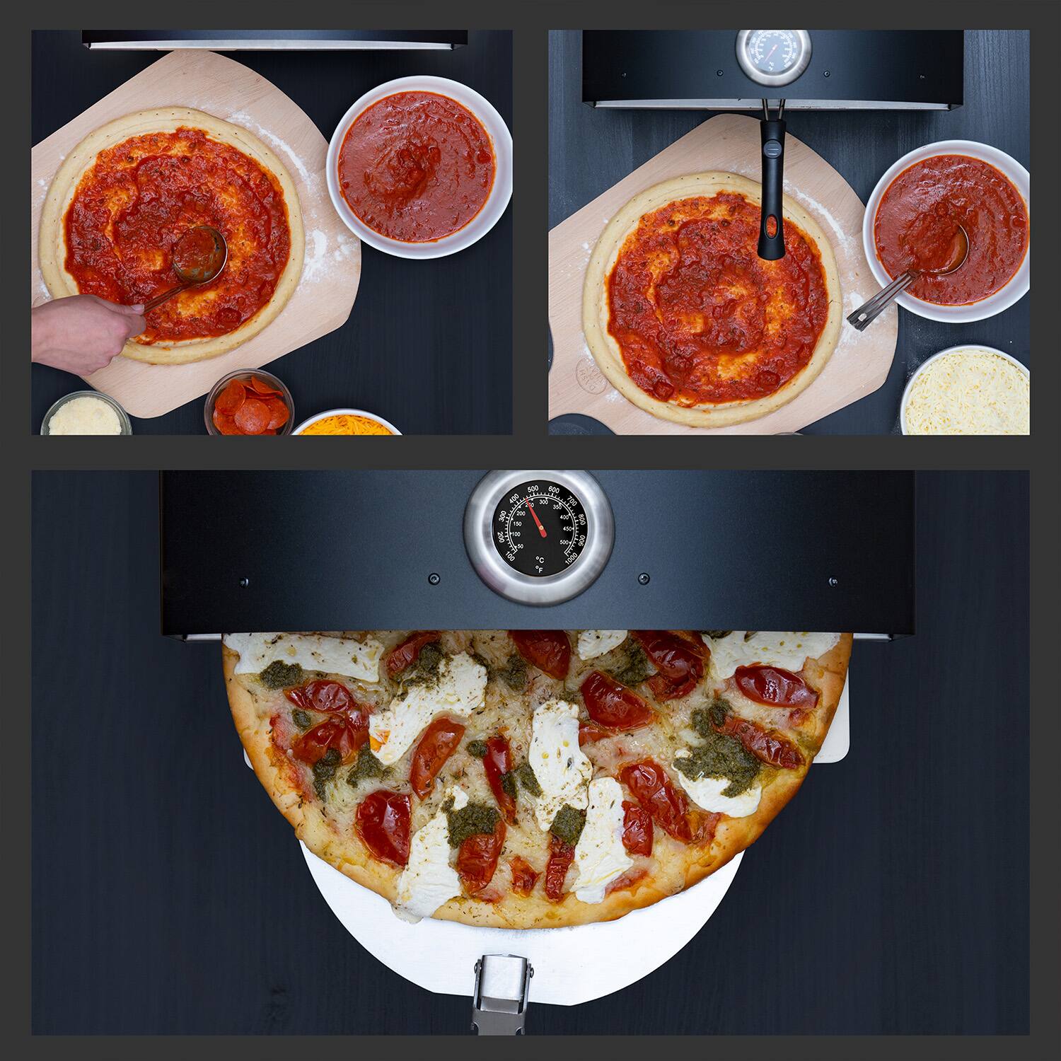 Alt View 5. Deco Chef - Portable Outdoor Pizza Oven PZG100BLK - Black.