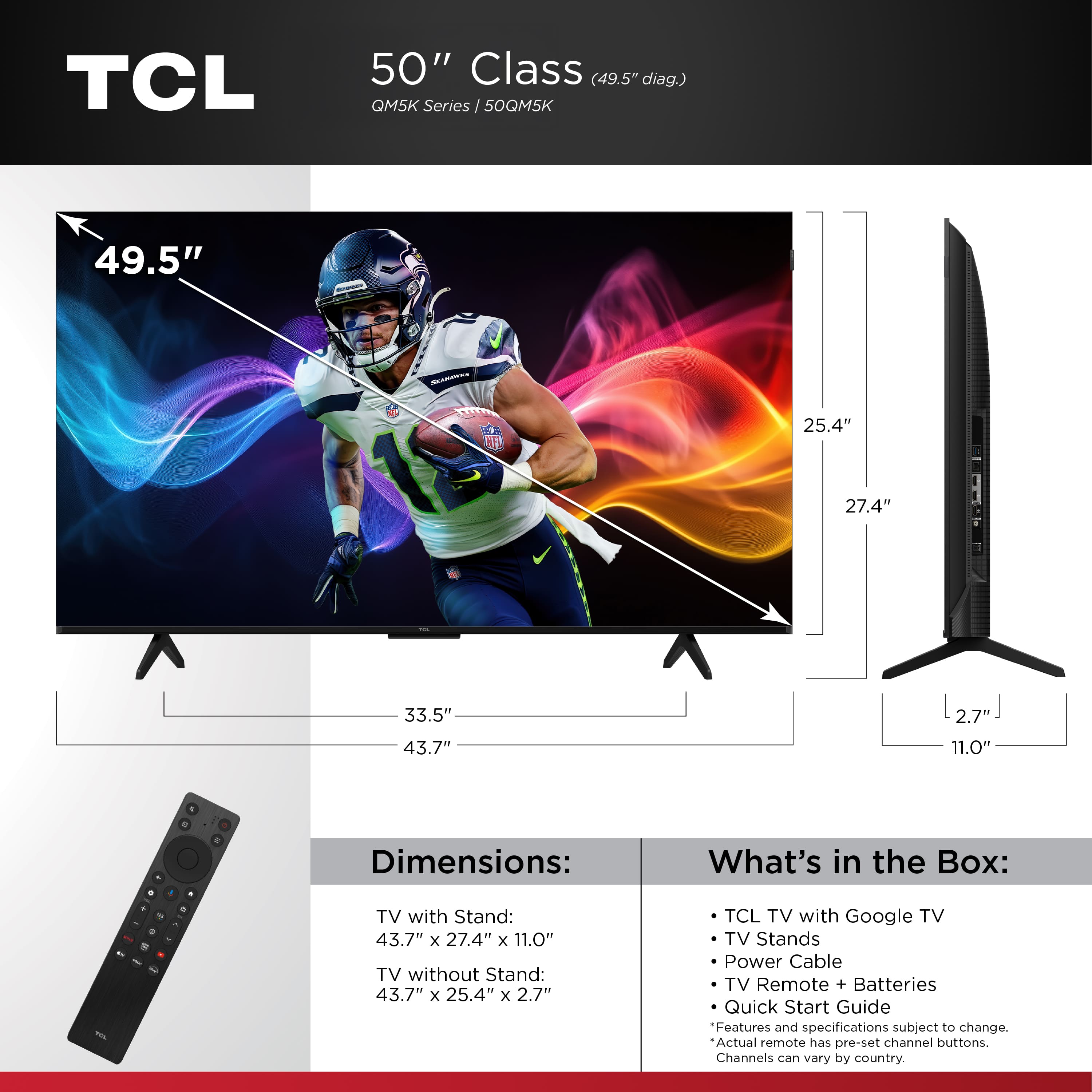 TCL 50インチ 4Kスマートテレビ Google TV Amazon | TCL テレビ 50型 50インチ スマートテレビ Google TV W