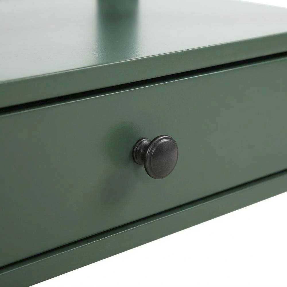 Back. FurniFact - Vintage Green Storage Nightstand with Poplar Solids and Plywood Storage Space - Vintage Green.