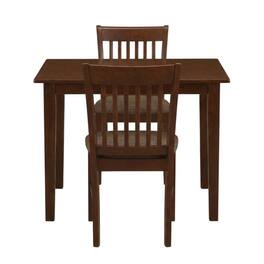 FurniFact - Wood Drop-Leaf Dining Table & Chairs 3-Piece Dining Set - Mahogany