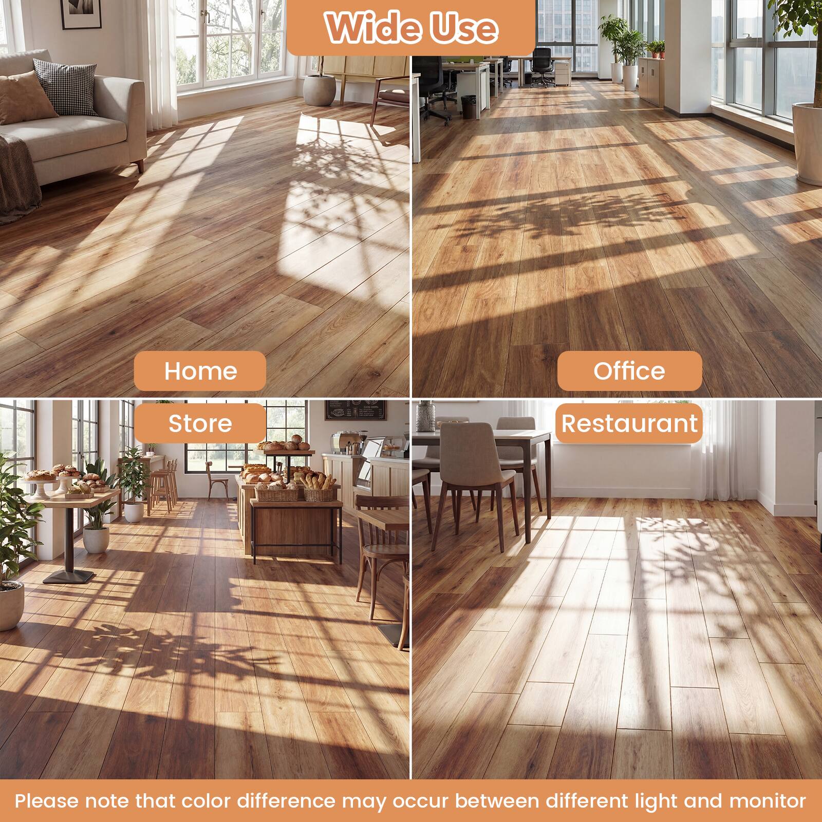 Wide Use  
Home  
Office  
Store  
Restaurant  

Please note that color difference may occur between different light and monitor