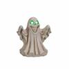 Front. RYHNUYNE - Halloween Ghost Figurine with Glowing LED Eyes for Spooky Home and Party Decor, Resin Tabletop Statue for Shelves - White.