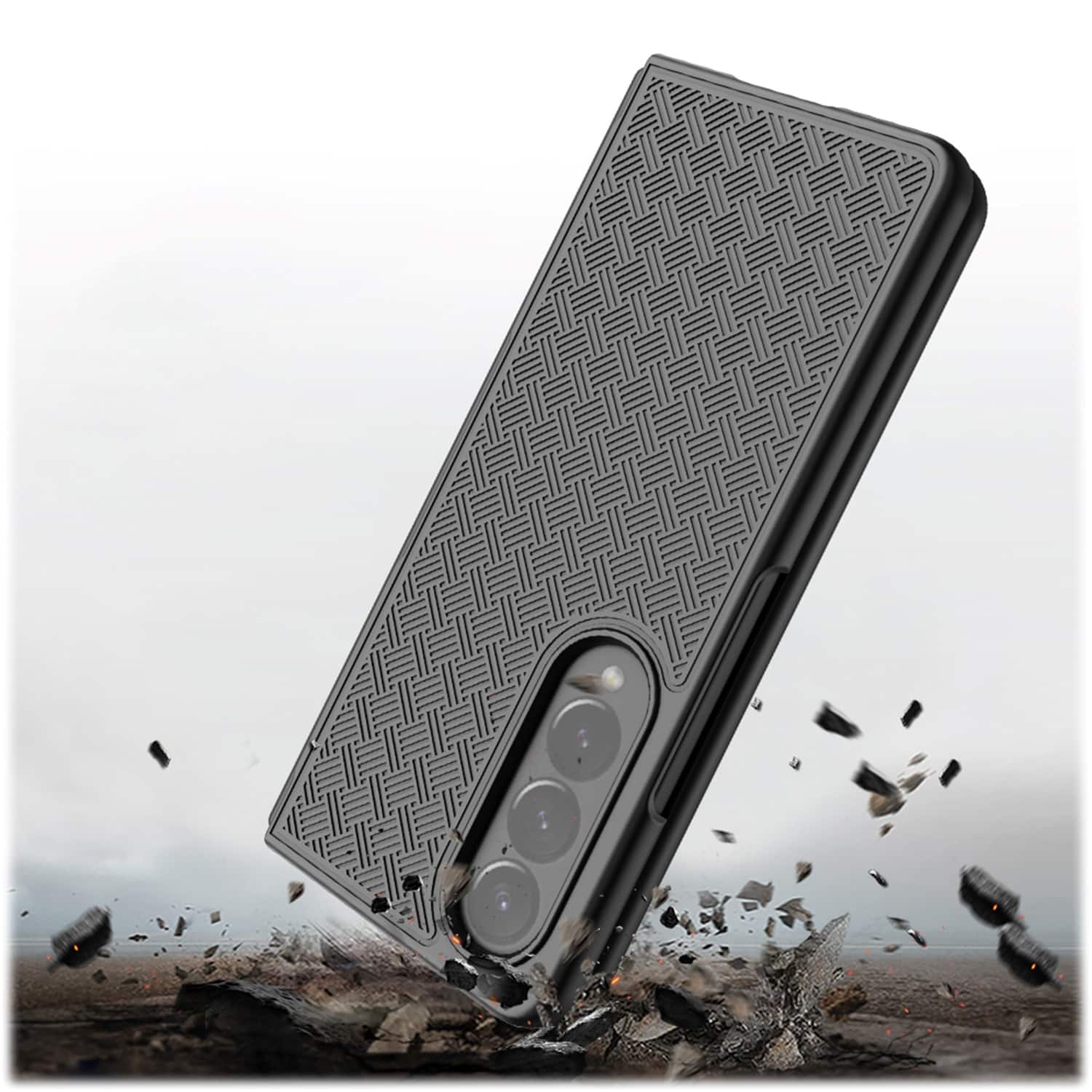 Alt View 18. SaharaCase - Slim Hard Shell Case for Samsung Galaxy Z Fold4 - Black.