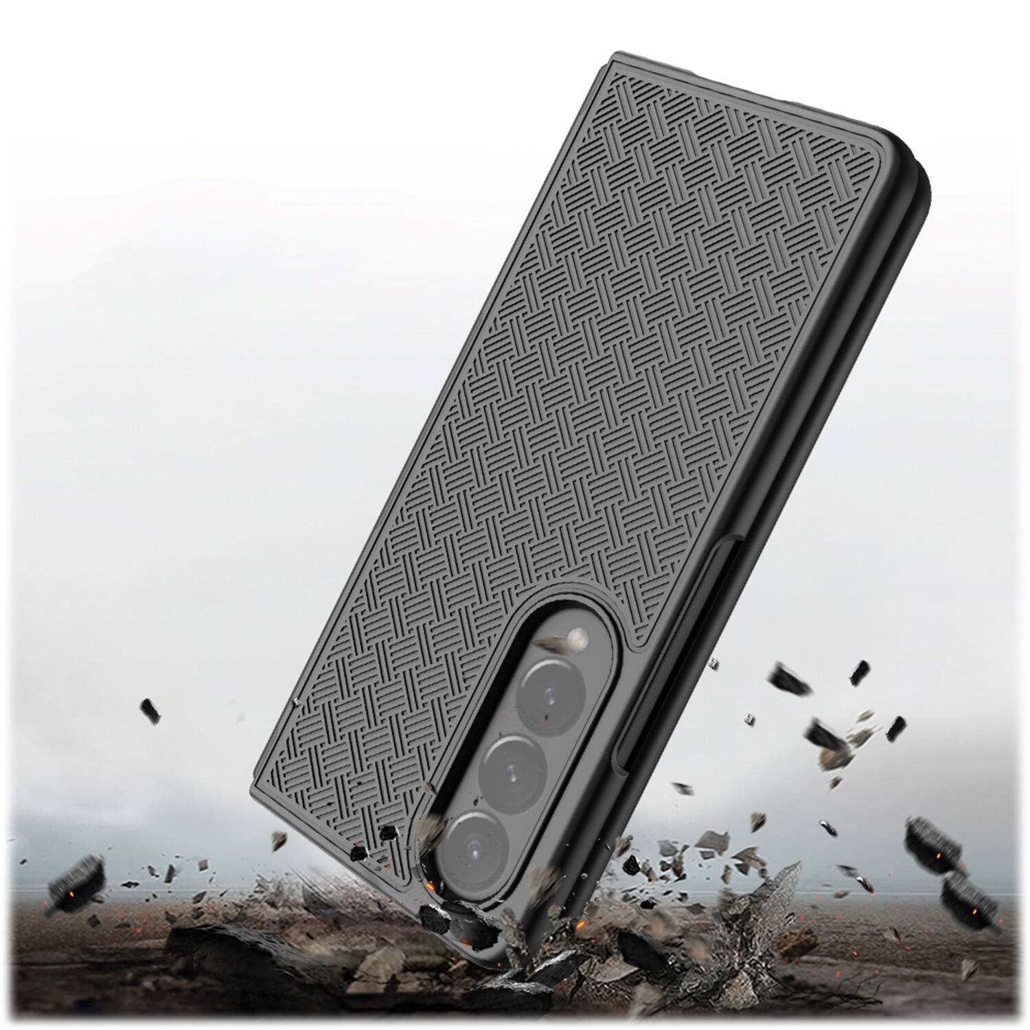 Alt View 18. SaharaCase - Slim Hard Shell Case for Samsung Galaxy Z Fold4 - Black.