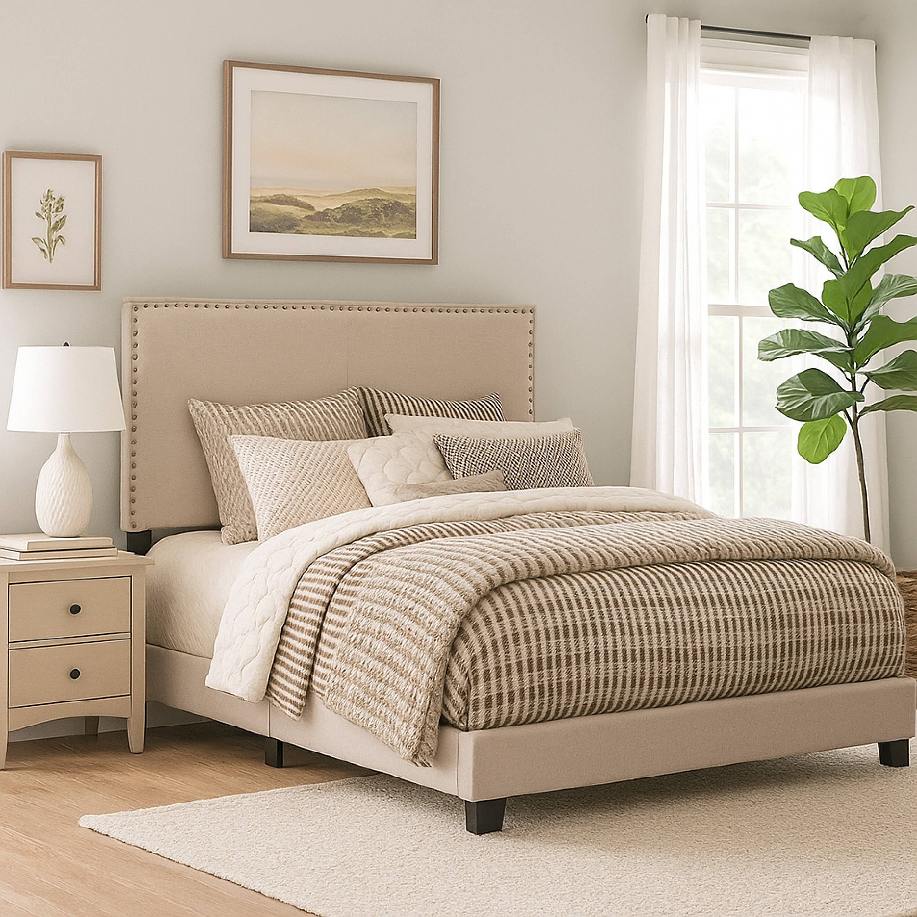 Alt View 5. Manhattan Lane - Modern Panel Twin Bed - Ivory.