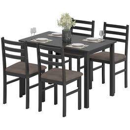Homcom - Small Kitchen Table Set for 4 - Black