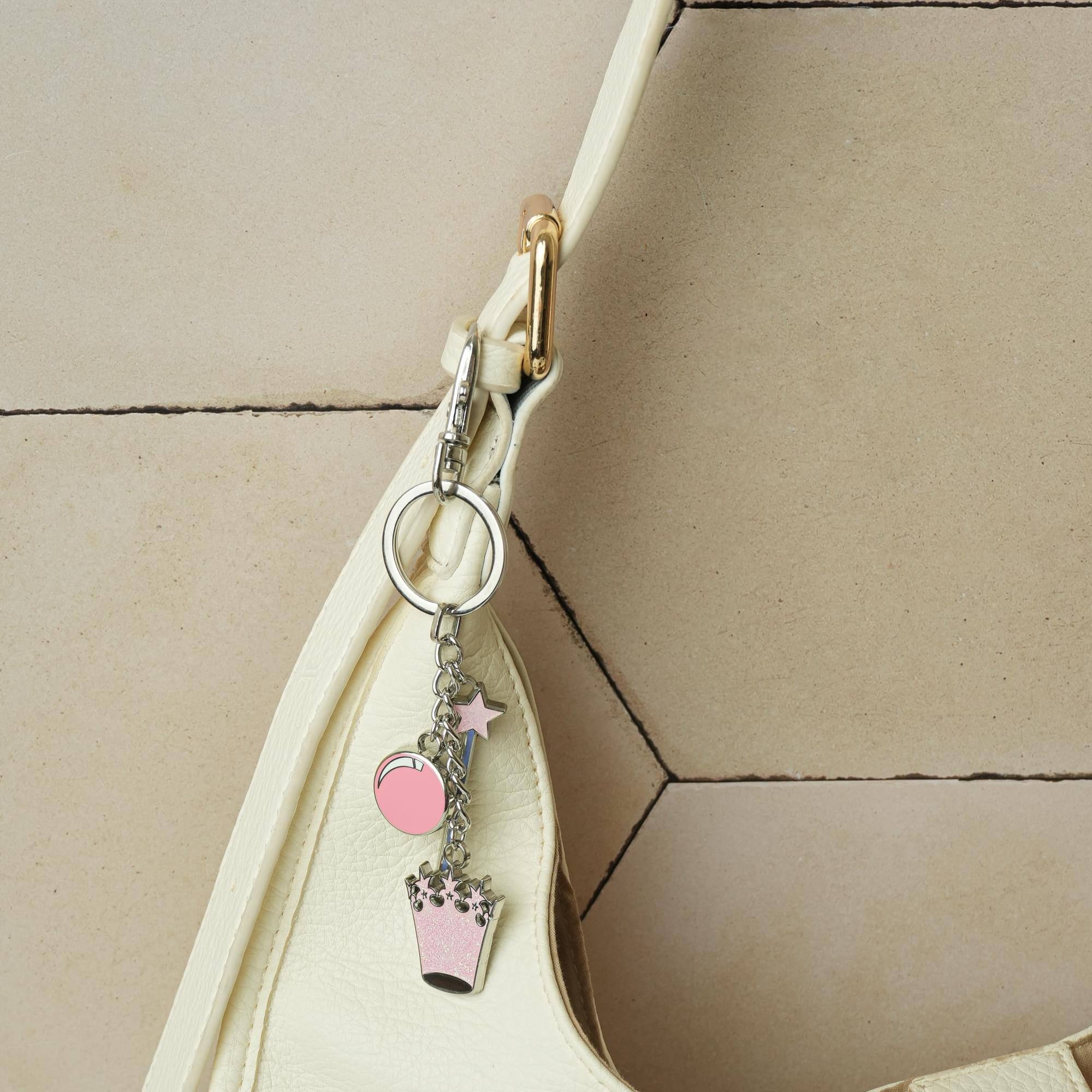 Alt View 4. SalesOne LLC - The Wizard of Oz Glinda Multi-Charm Enamel Keychain - Pink.