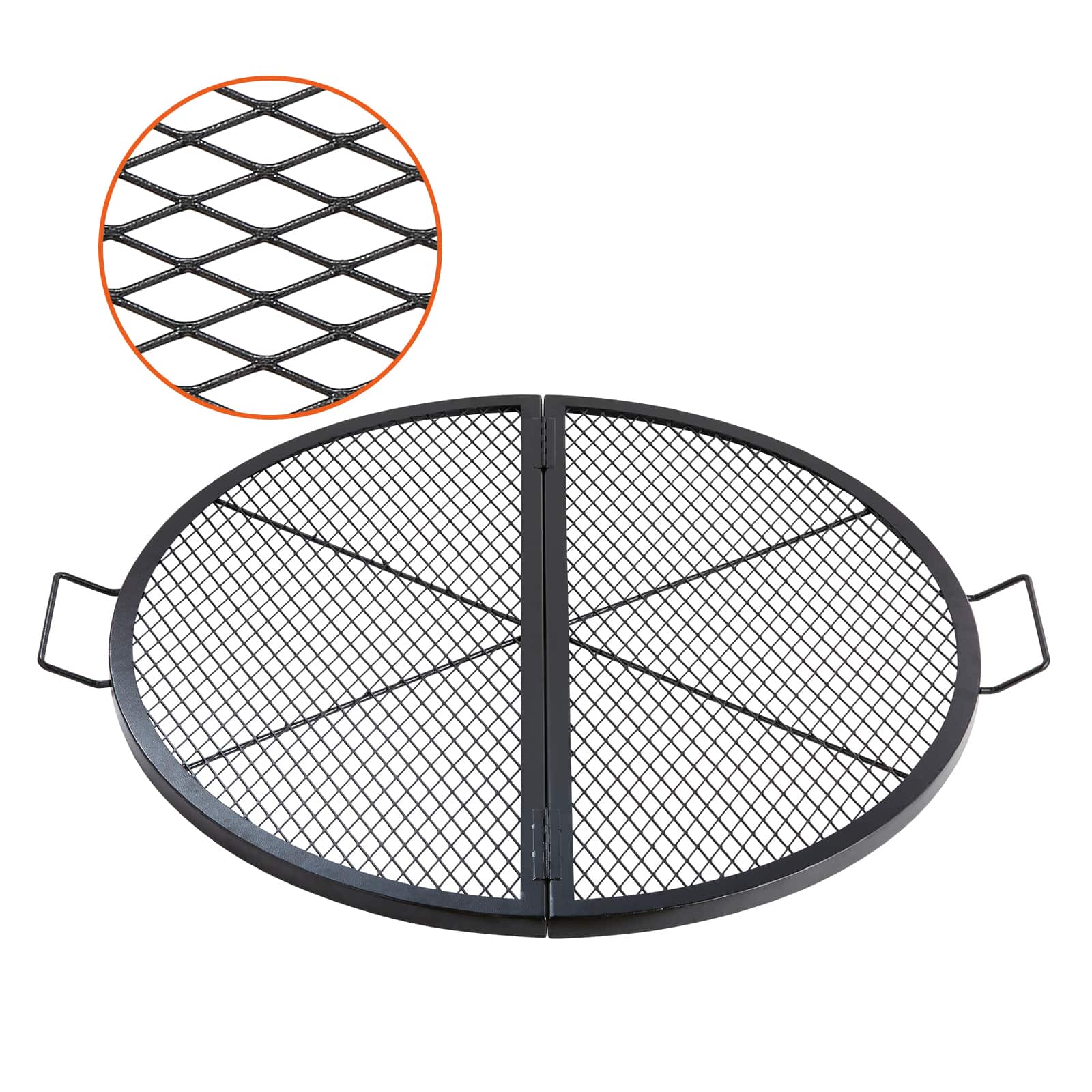 VEVOR X Marks Fire Pit Grill Grate, Foldable Round Cooking