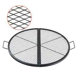 VEVOR - X-Marks Fire Pit Grill Grate, Foldable Round Cooking Grate, Heavy Duty Steel Campfire BBQ Grill Grid - Black