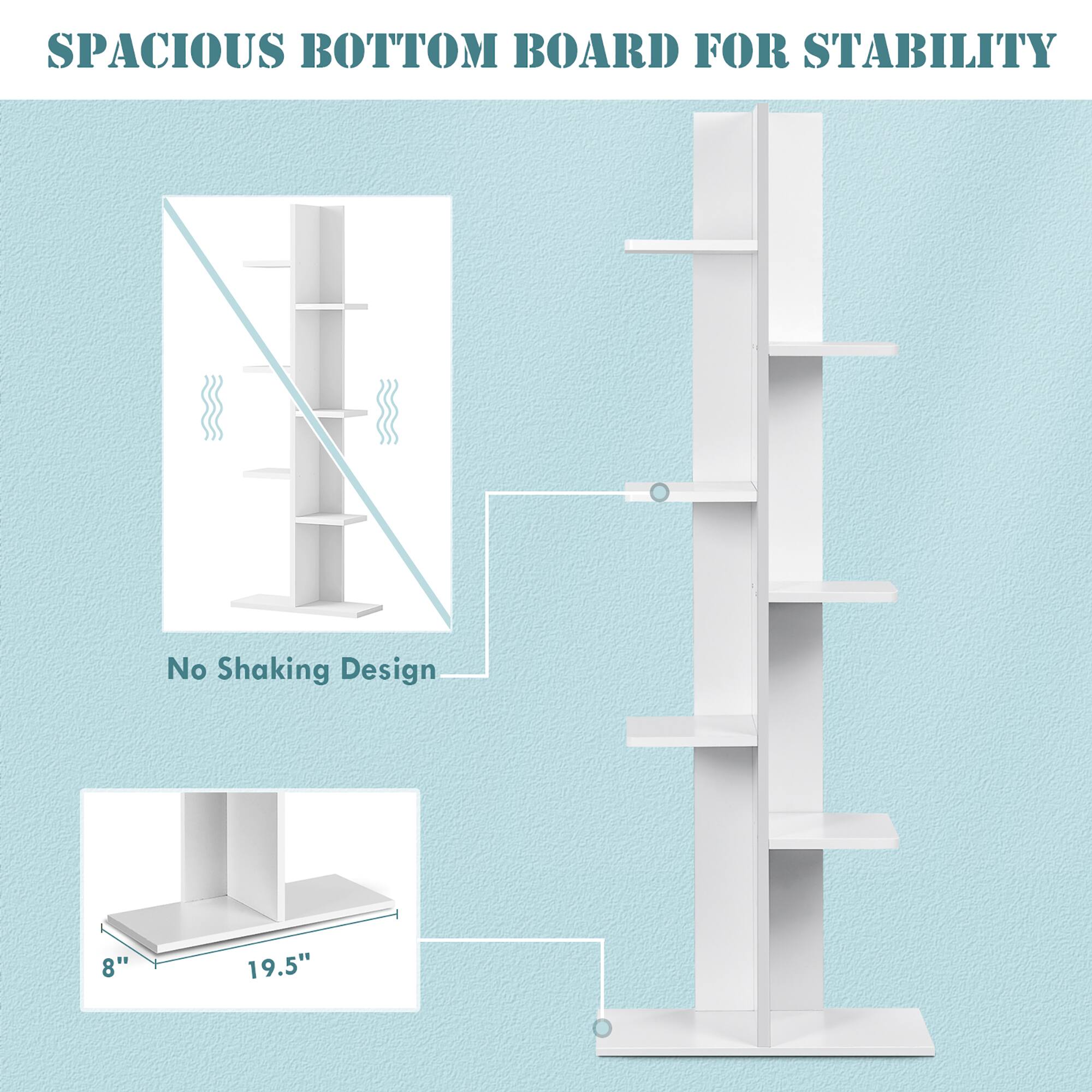 SPACIOUS BOTTOM BOARD FOR STABILITY 8" No Shaking 19.5" Design !