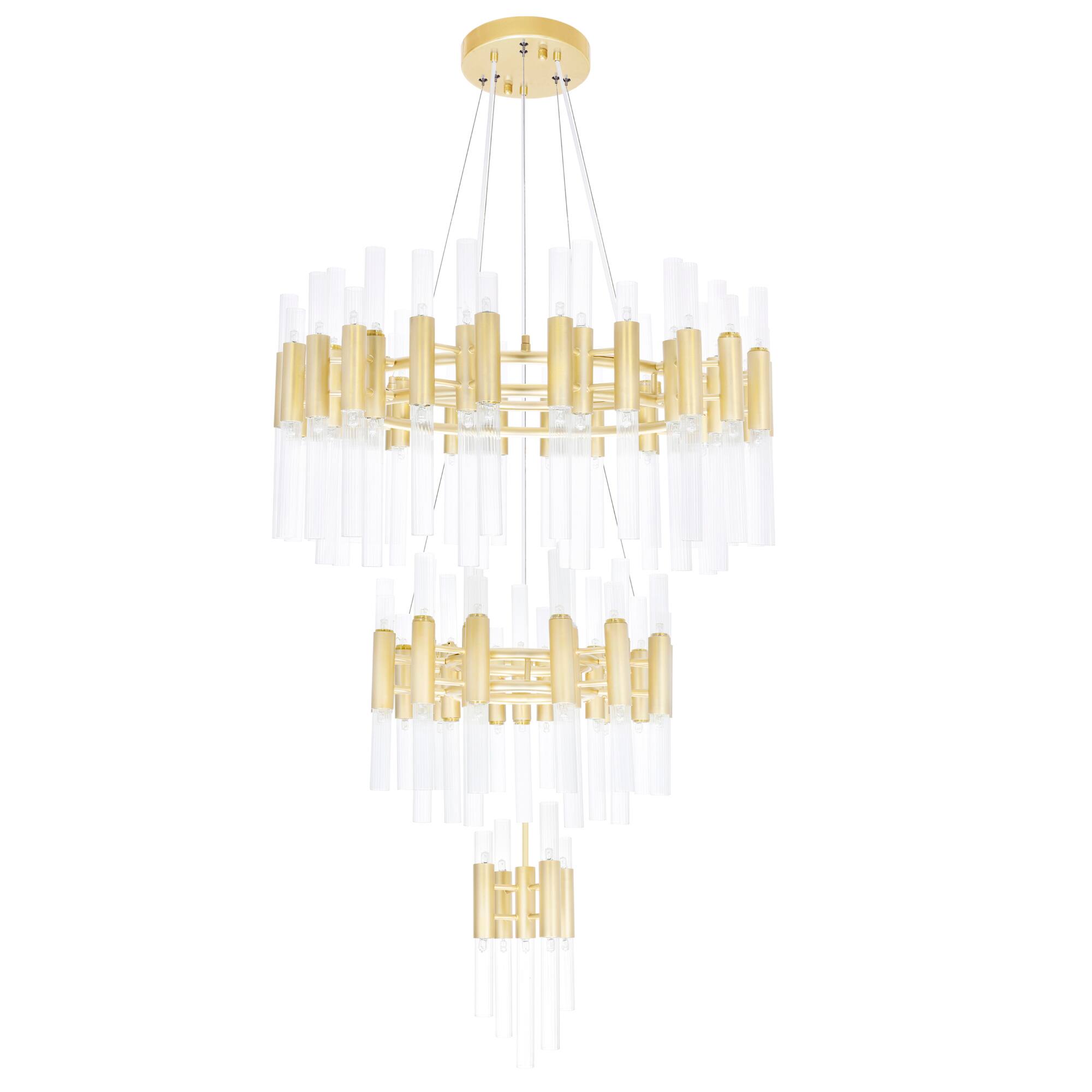 Alt View 1. CWI Lighting - Orgue 123 Light Chandelier With Satin Gold Finish - Satin Gold.
