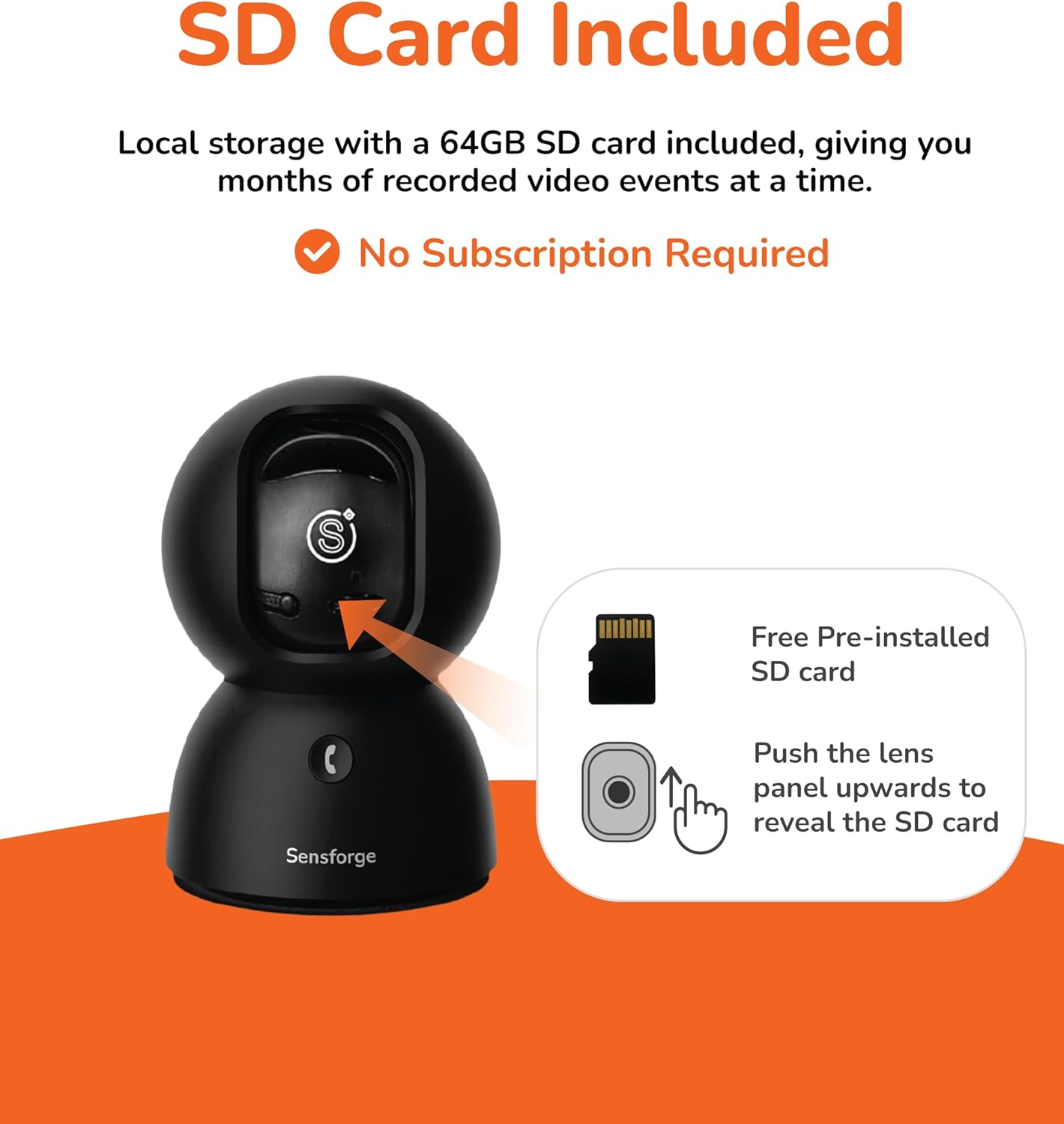 Sensforge 2.5K Pan Tilt Security Camera, AI Detection, 360