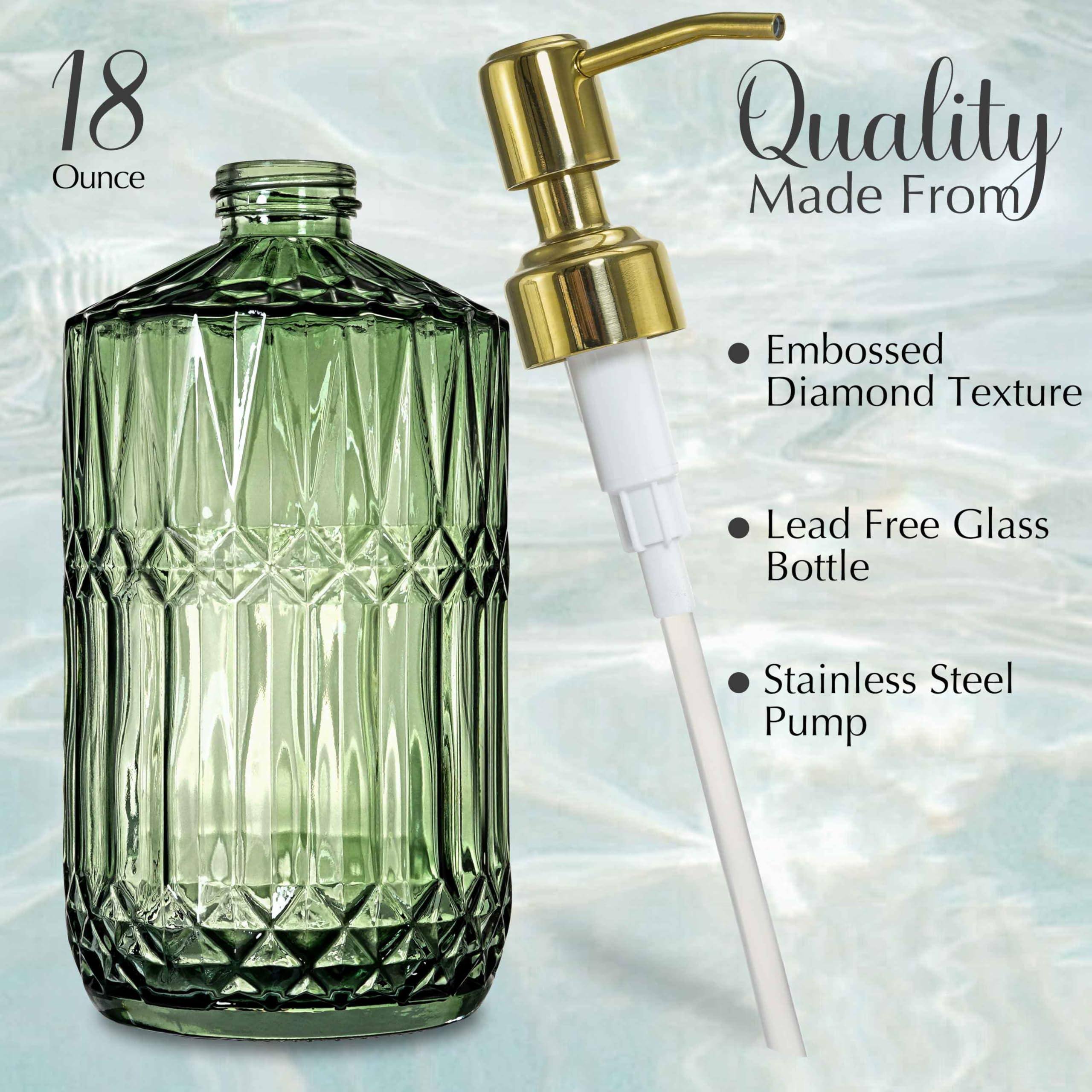 Dapper Styles Glass Soap Dispenser With Rust Proof Pump Refillable ...