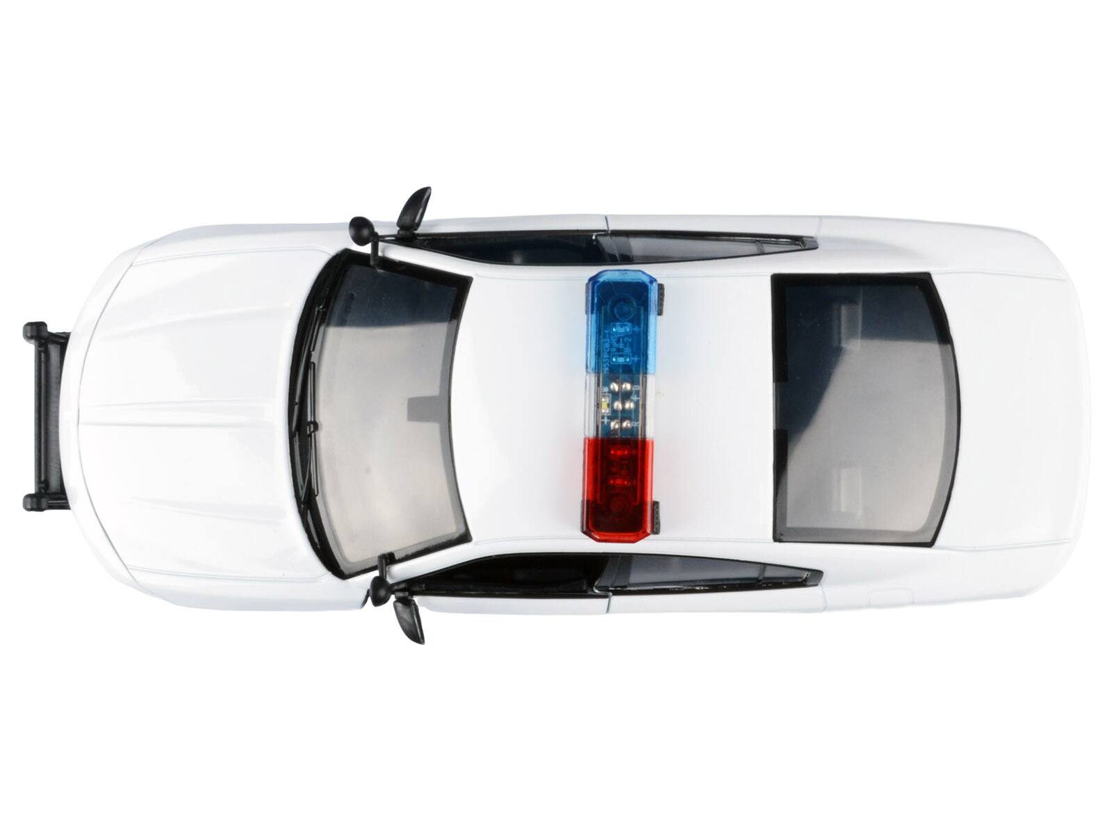 Alt View 4. Motormax - 2023 Dodge Charger Pursuit Police Car Unmarked White w/Light Bar Front & Rear Lights & Sounds 1/24 Model Car by Motormax.