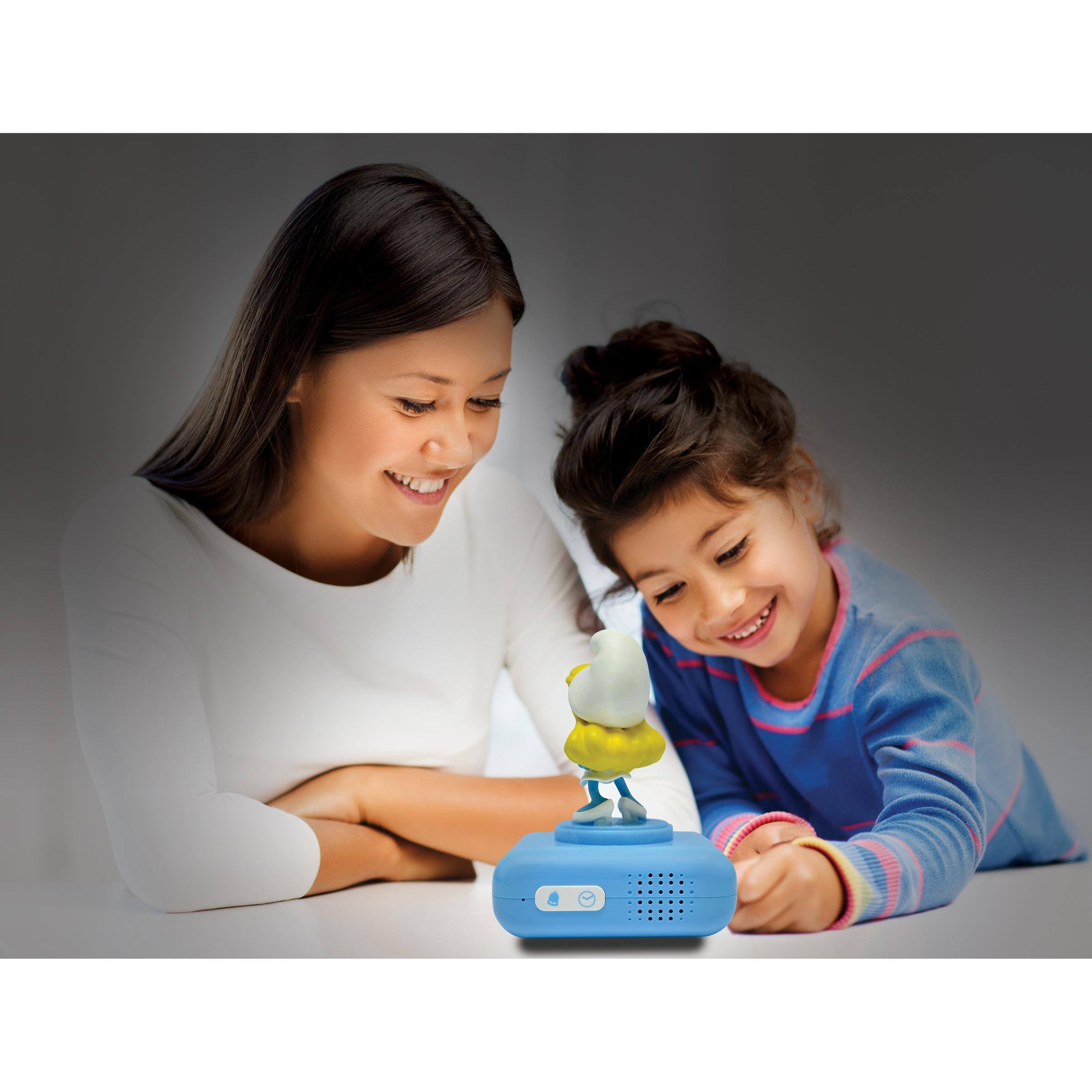 Alt View 3. Lexibook - Smurfs Ette Night Light Alarm Clock with Sounds - BLUE.
