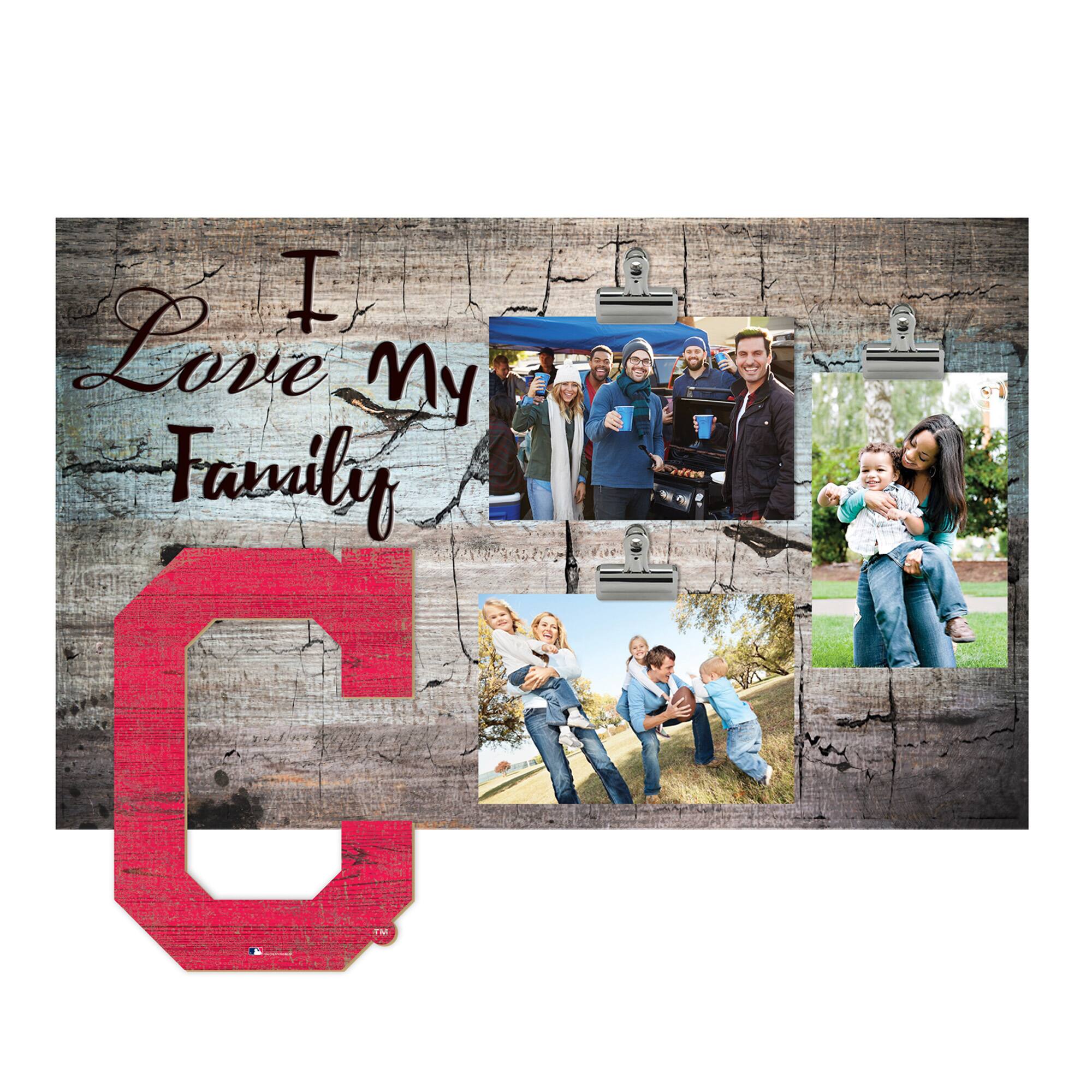 Cleveland Indians 11" x 19" I Love My Family Clip Photo Frame