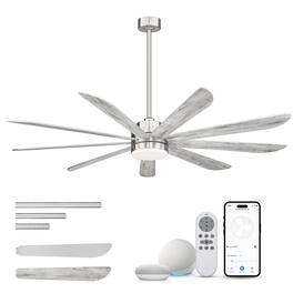 JAZAVA - 72 Inch Ceiling Fans with Lights and Remote, 3 Color Temperatures and Quiet Reversible DC Motor - White walnut