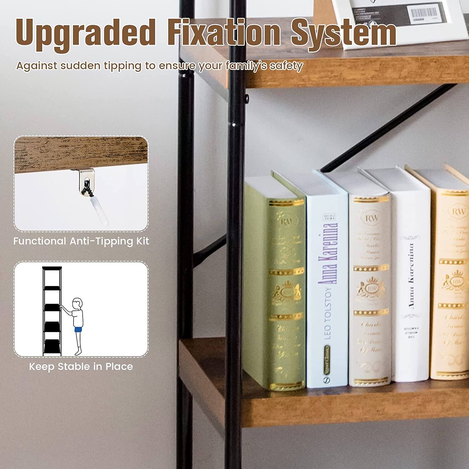 Upgraded Fixation System: Against sudden tipping to ensure your family's safety. Functional Anti-Tipping Kit: Keep Stable in Place.