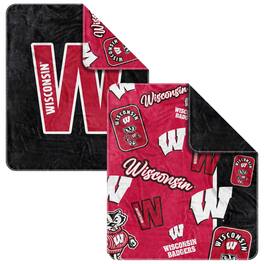 Logo Brands - Wisconsin Badgers 50- x 60- Dream Weave Throw Blanket - Red