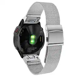 StrapsCo - Pro Mesh Strap QuickFit 26 Stainless Steel Watch Band Bracelet For Garmin Fenix 8 & 8 Pro – 51mm (Medium-Long) - Silver