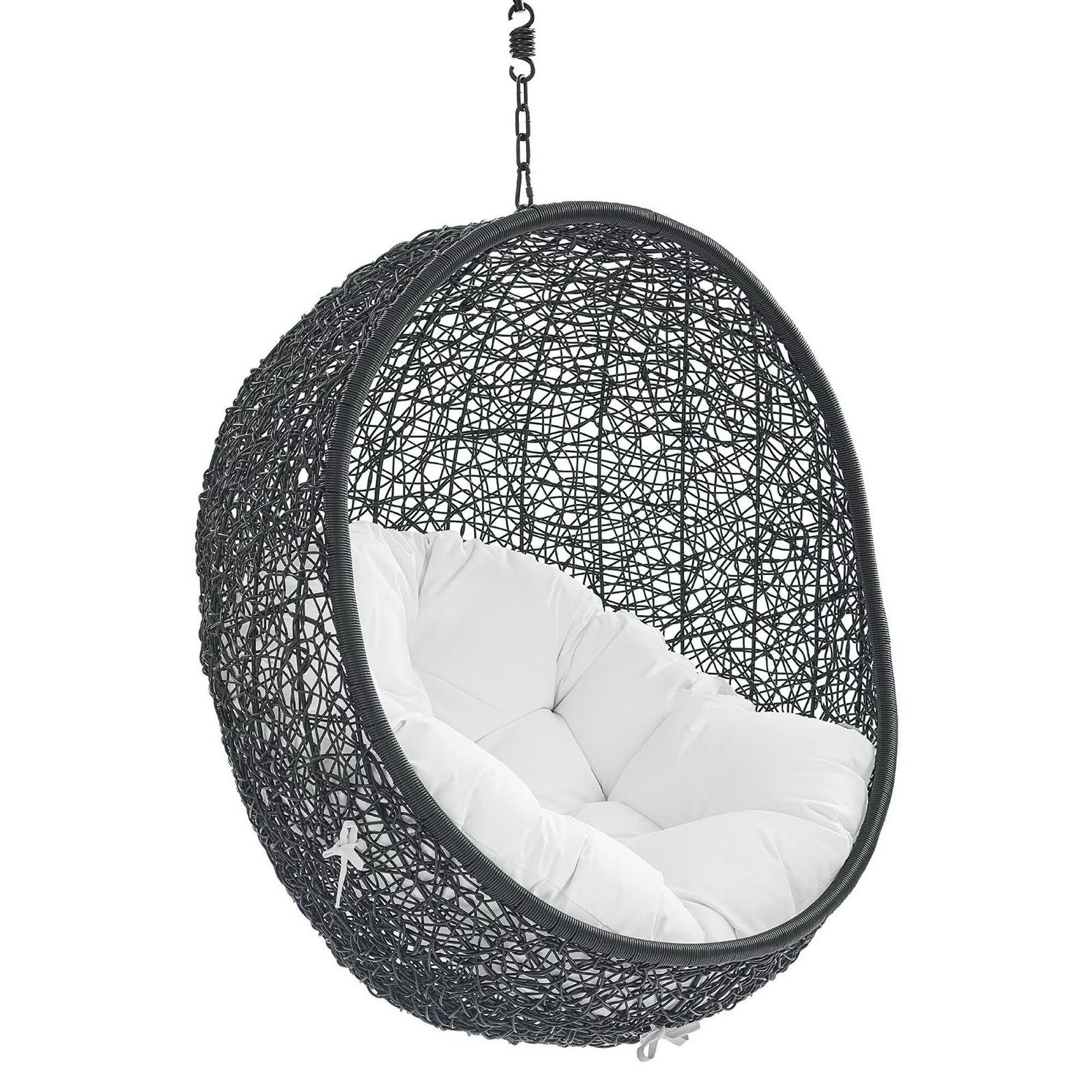 Angle. Modway - Encase Swing Outdoor Patio Lounge Chair Without Stand by Modway - Black White.