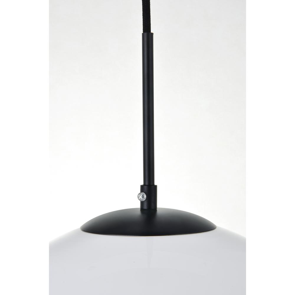 Back. Living District - Baxter 1 Light Black Pendant With Frosted White Glass - Black And Frosted White.