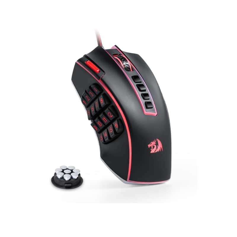 REDRAGON - M990 Wired RGB MMO Gaming Mouse 32000 DPI Remapping Keys - Wired - Black