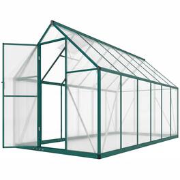 Outsunny - Greenhouse with Swing Door and Two Adjustable Roof Vents, Aluminum Walk-in Greenhouse, 11x6 ft