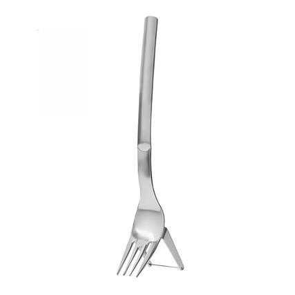 Front. Kitcheniva - 2‑in‑1 Stainless Steel Watermelon Slicer & Carving Fork Tool - Silver.