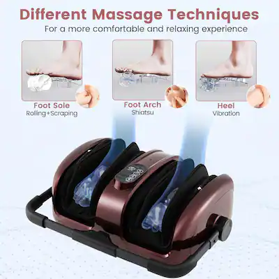 Costway - Foot & Calf Massager Vibration Compression Electric Leg Massager Machine with Heat Red - Red/Black Costway - Foot & Calf Massager Vibration Compression Electric Leg Massager Machine with Heat Red - Red/Black