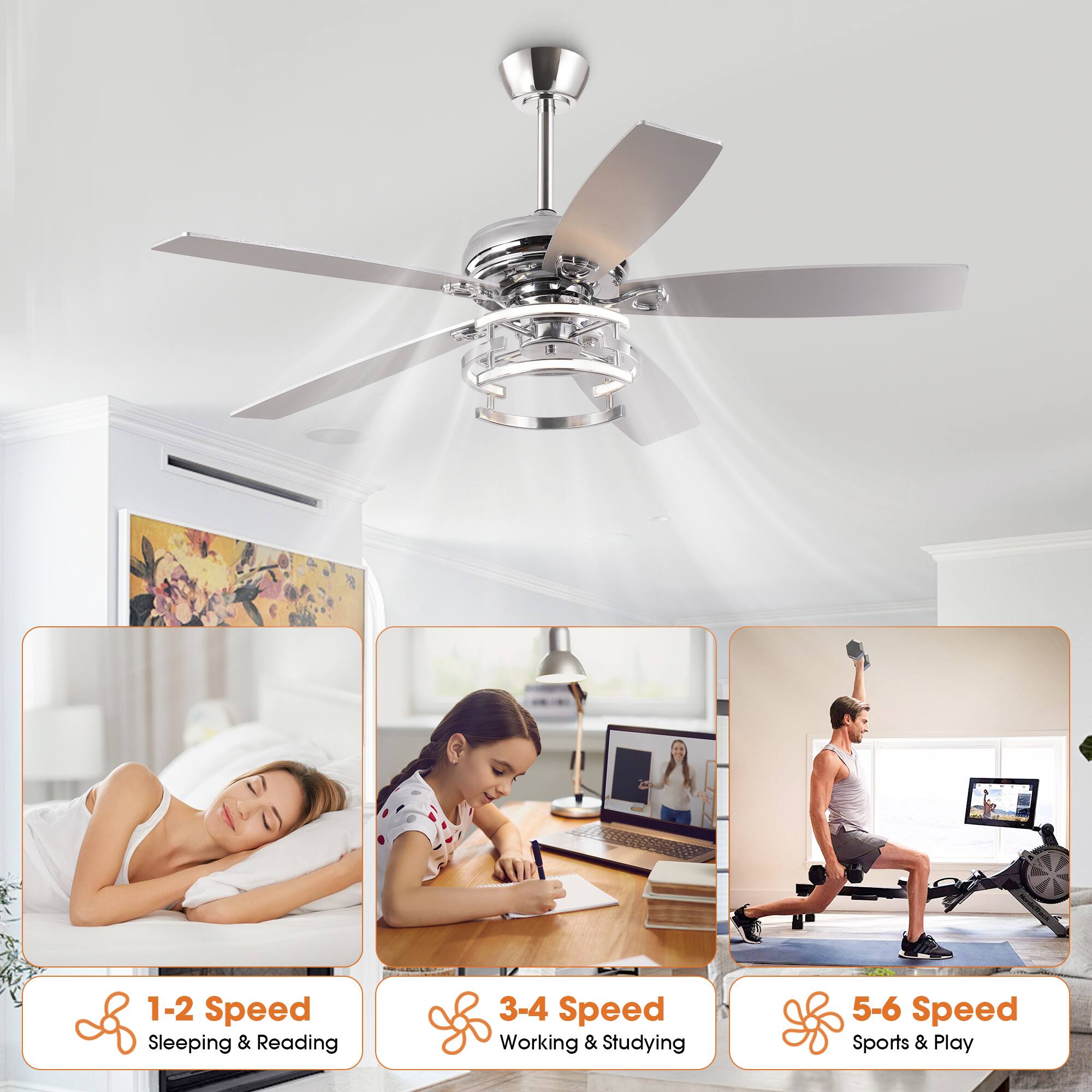 - 1-2 Speed: Sleeping & Reading
- 3-4 Speed: Working & Studying
- 5-6 Speed: Sports & Play