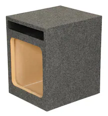 Front. QPower - Q Power HD112 12" Single Heavy Duty Vented Square Subwoofer Sub Enclosure Box.