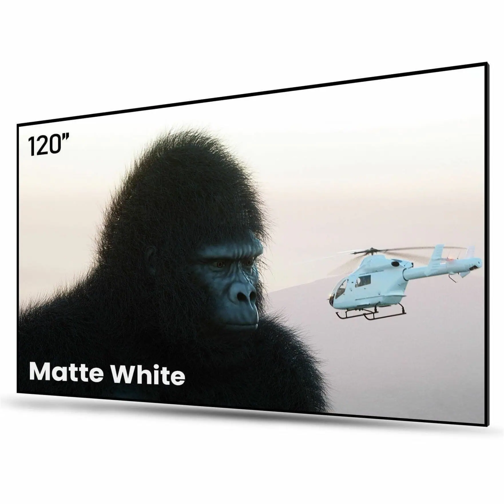 Front. AWOL Vision - 120" Fixed Frame Projector Screen, 4K/8K UHD Active 3D Compatible with Standard, Short Throw and UST Projectors - Matte White.