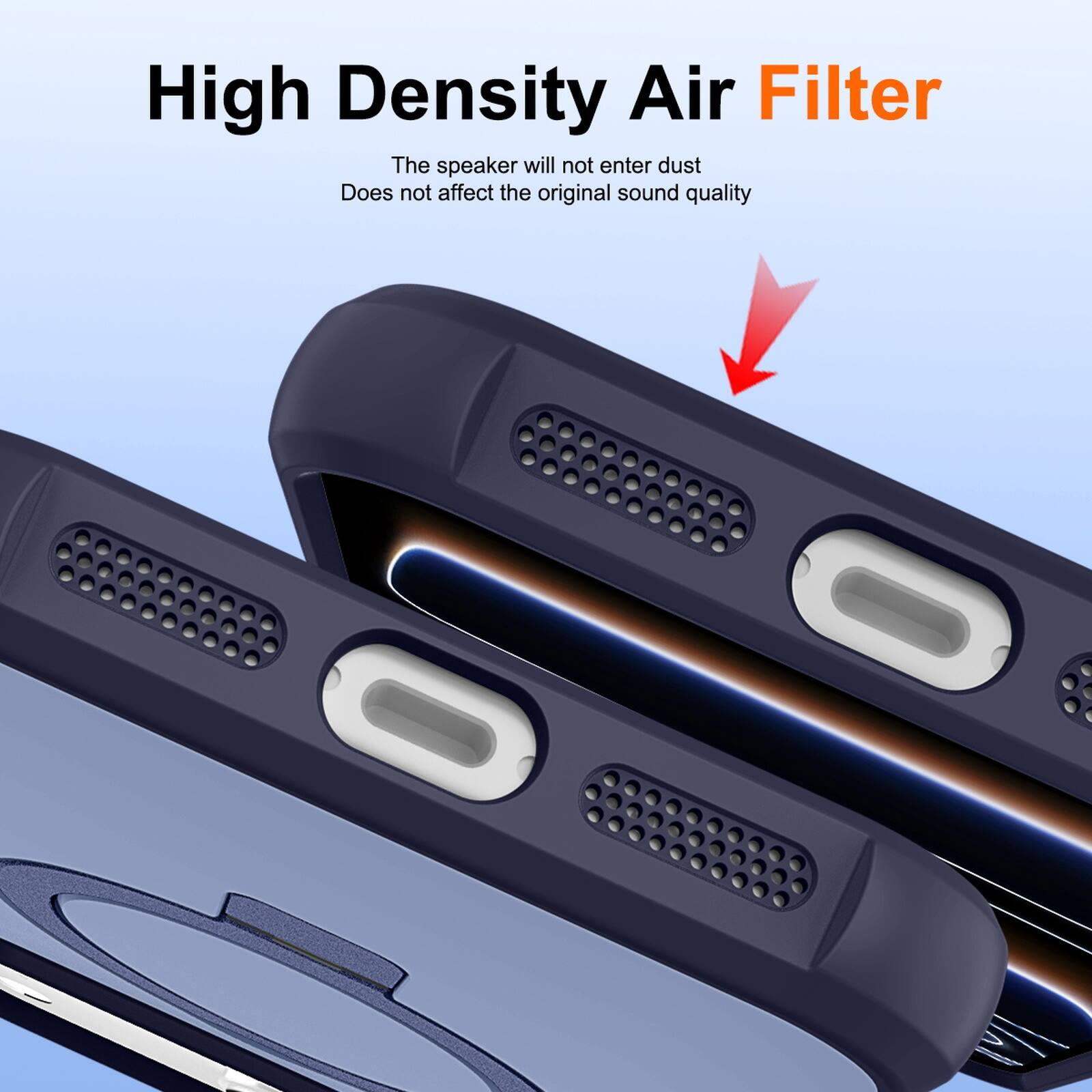 High Density Air Filter  
The speaker will not enter dust  
Does not affect the original sound quality