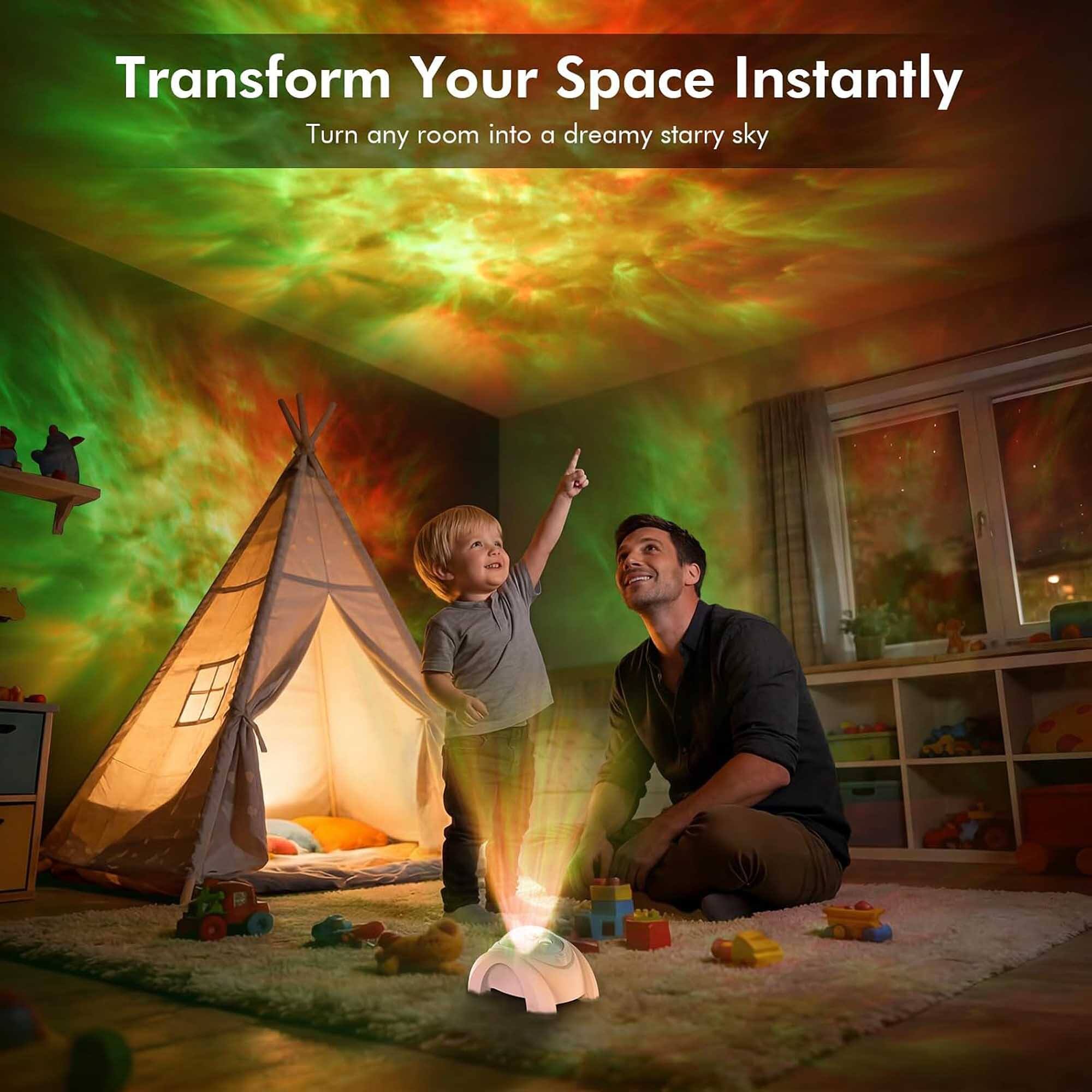 Transform Your Space Instantly  
Turn any room into a dreamy starry sky