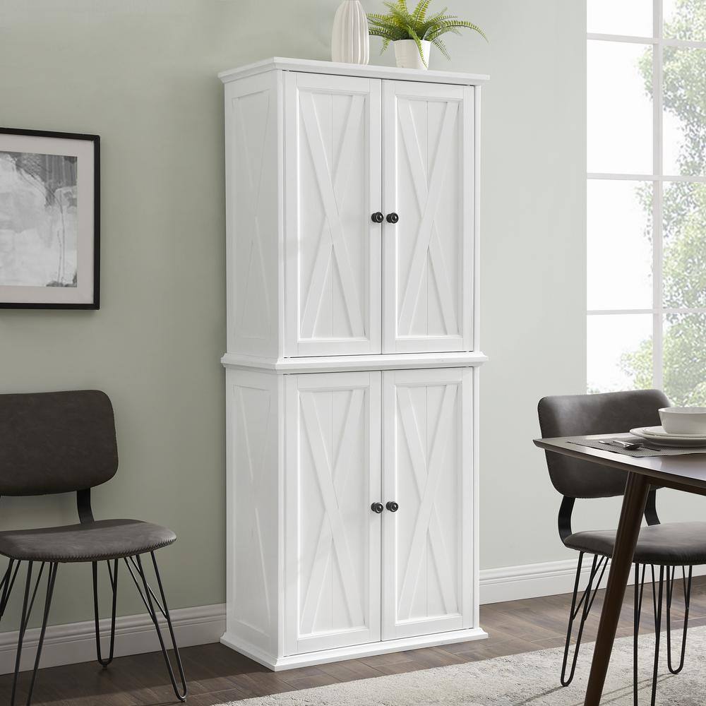 Alt View 9. Crosley Furniture - Clifton Tall Kitchen Storage Pantry - 2 Stackable Pantries - Distressed White.