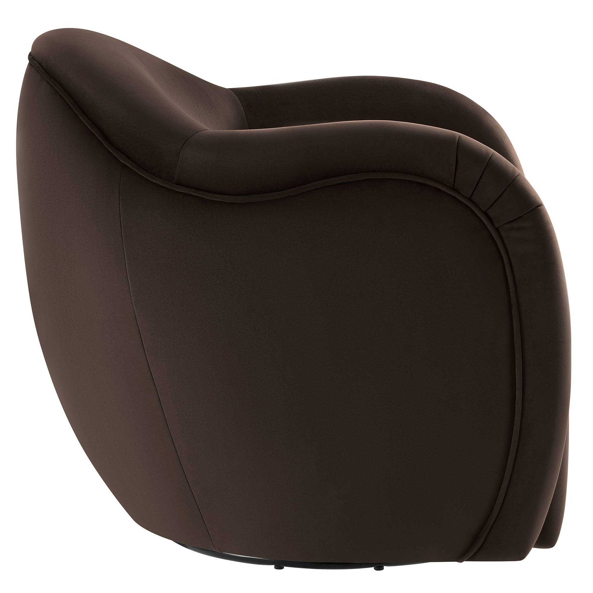 Back. Modway - Compose Performance Velvet Swivel Armchair by Modway - Brown.