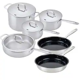 Alva - Maestro 10-Piece Hybrid Stainless Steel Cookware Set - Silver